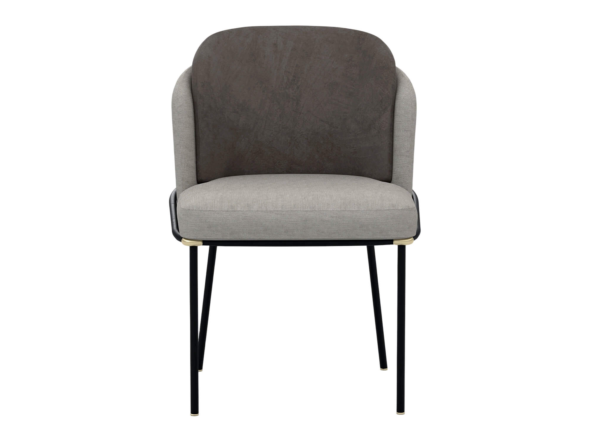 Two Tone Upholstered Dining Chair with Black Metal Legs 3D Model