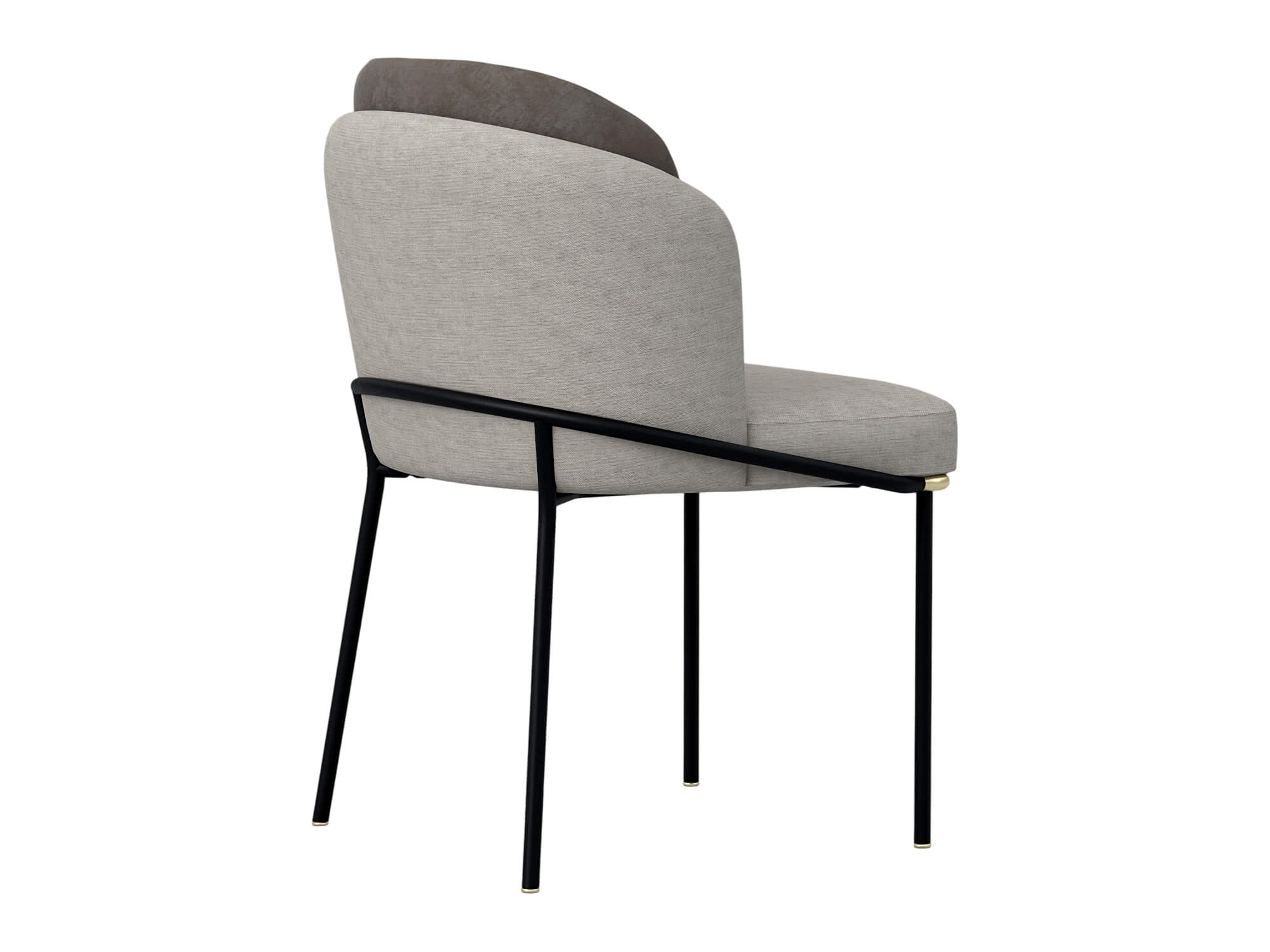 Two Tone Upholstered Dining Chair with Black Metal Legs 3D Model