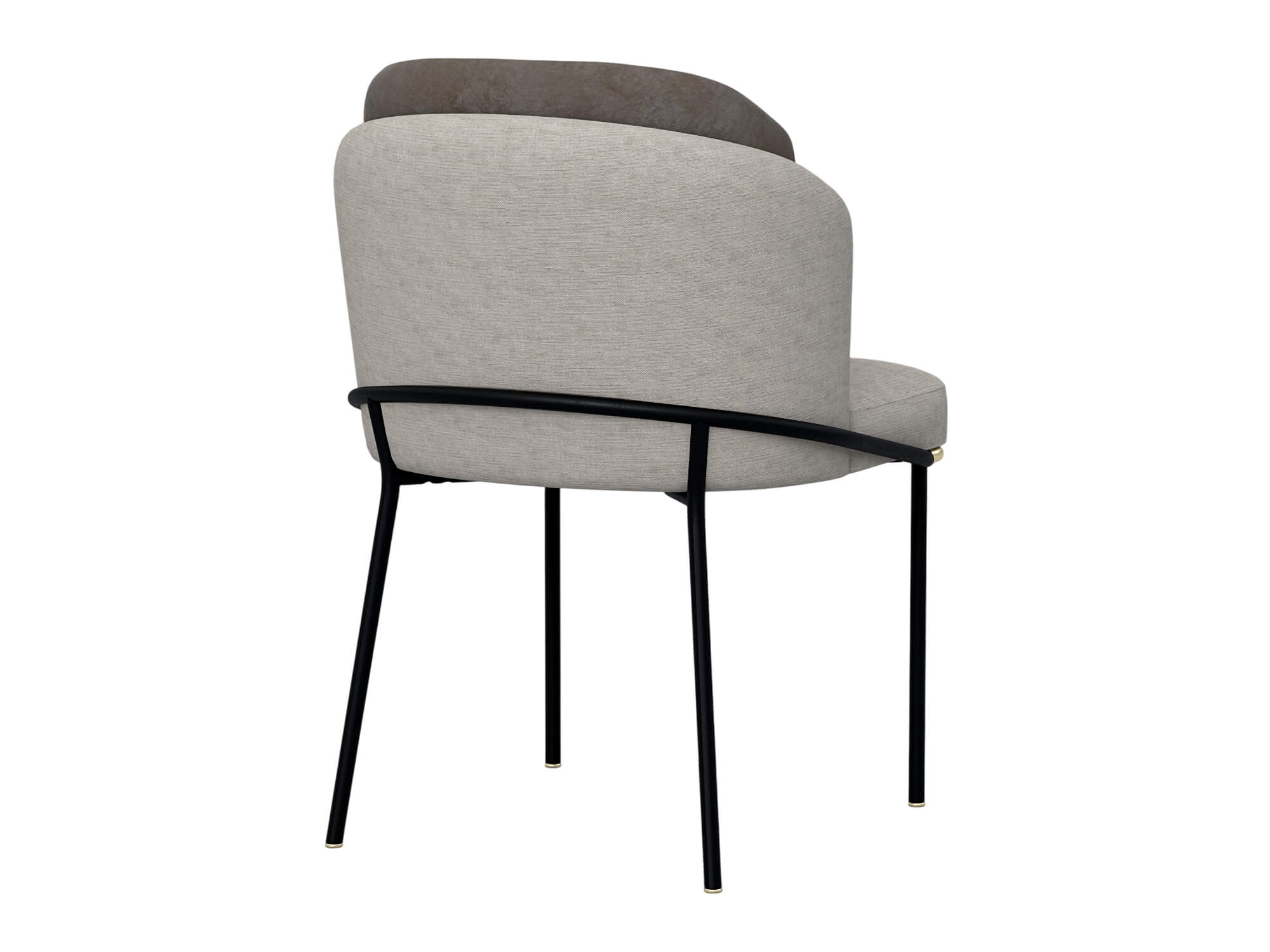 Two Tone Upholstered Dining Chair with Black Metal Legs 3D Model