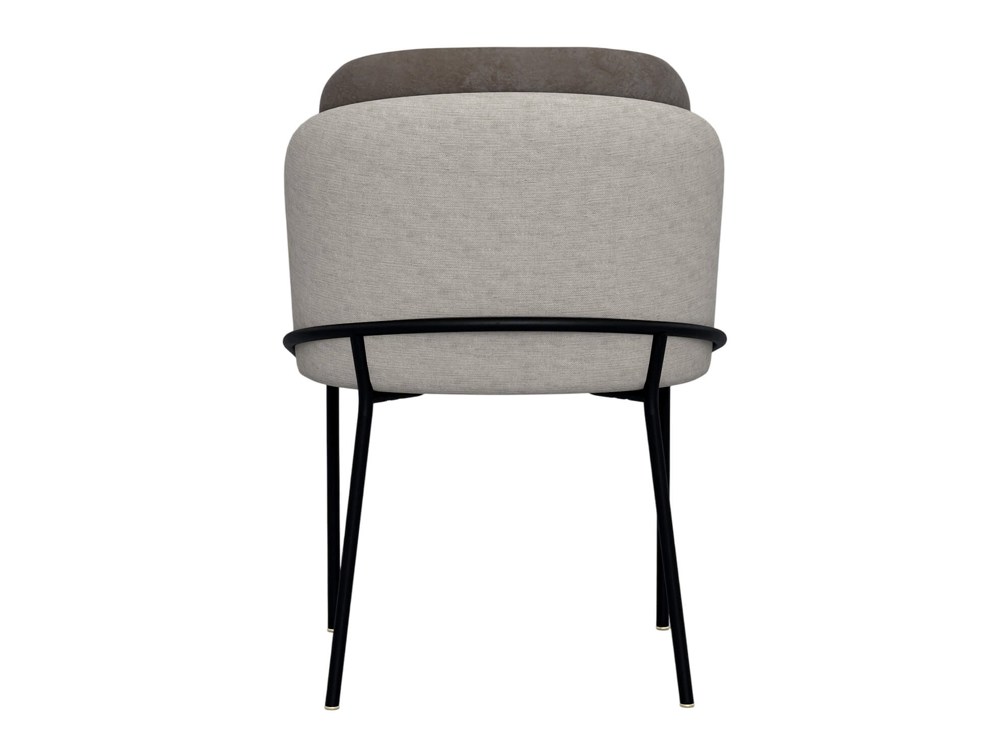 Two Tone Upholstered Dining Chair with Black Metal Legs 3D Model