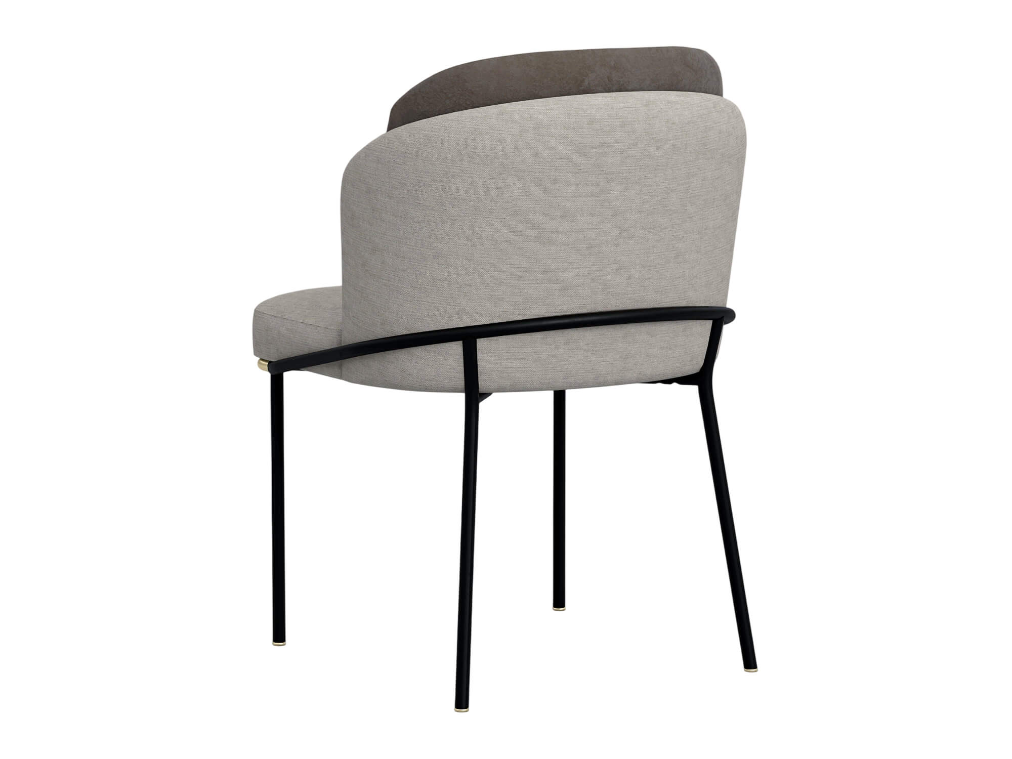Two Tone Upholstered Dining Chair with Black Metal Legs 3D Model