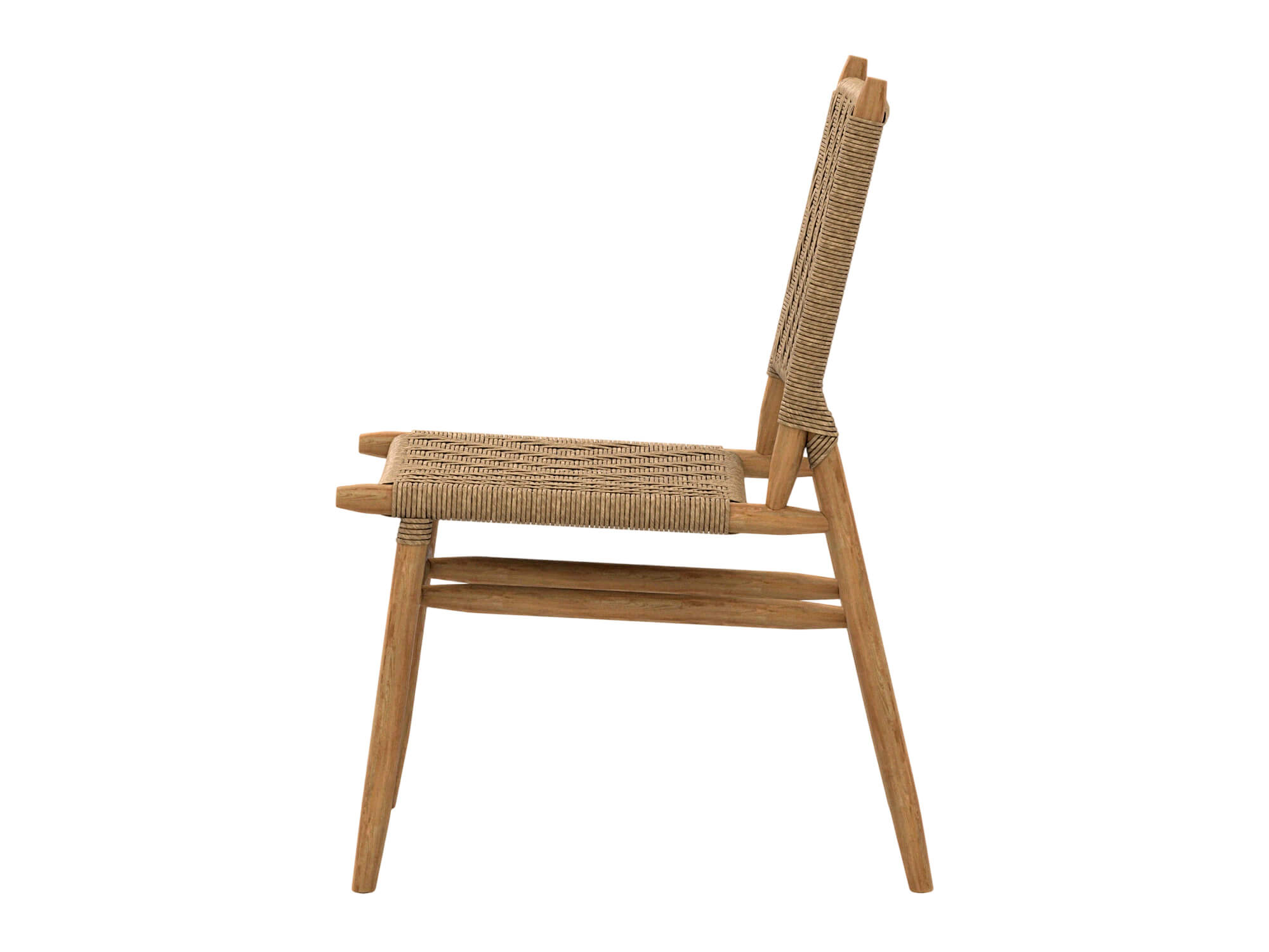 Woven Rope Seat and Back Wooden Dining Chair 3D Model