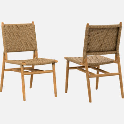 Woven Rope Seat and Back Wooden Dining Chair