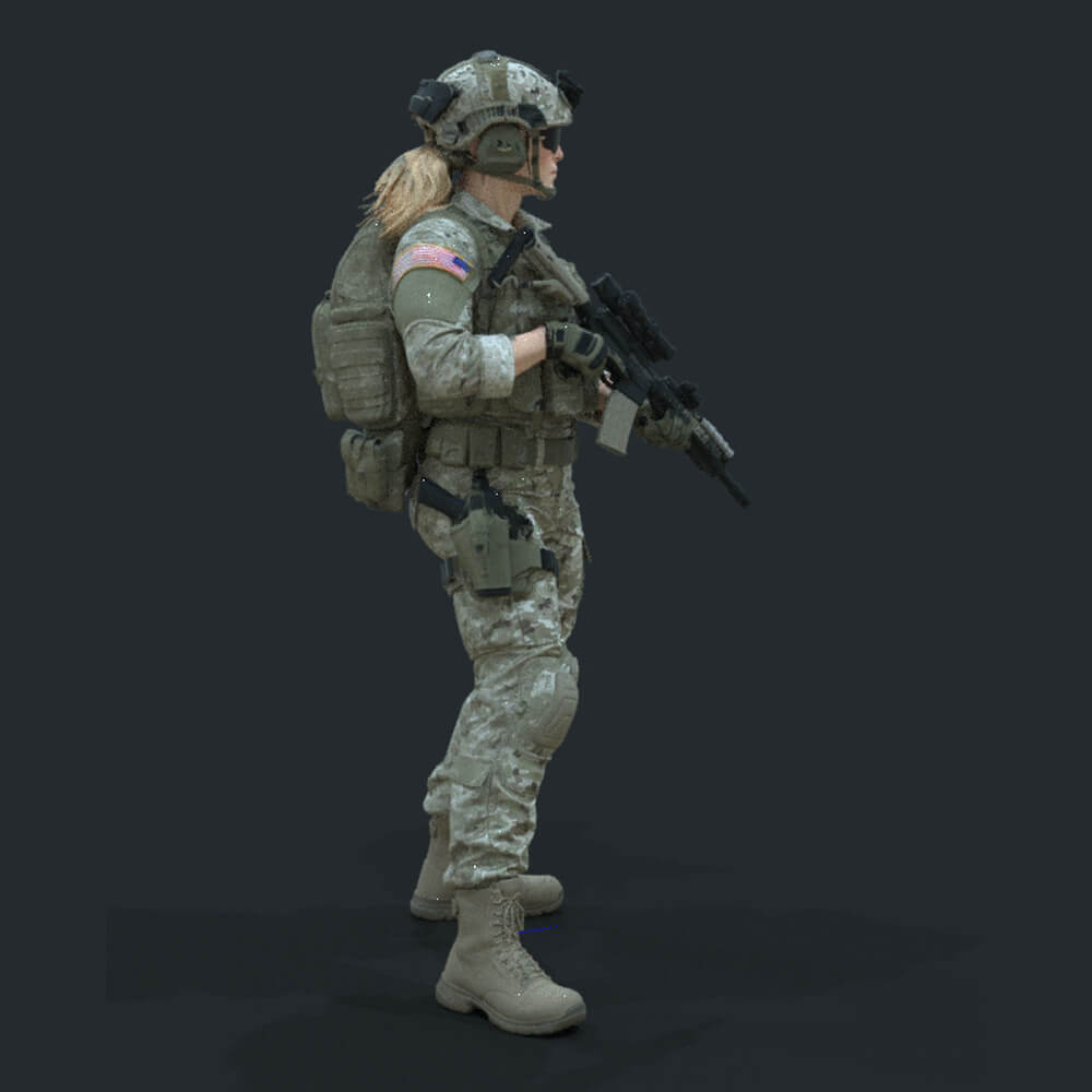 Army US Soldier 3 Female Daz Content