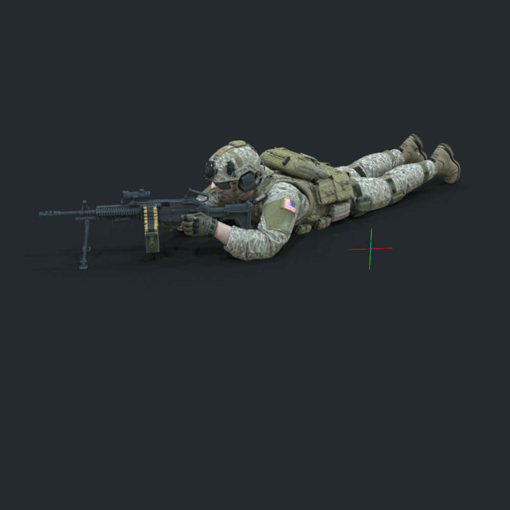 Army US Soldier 5 Installable with Weapons Daz Content