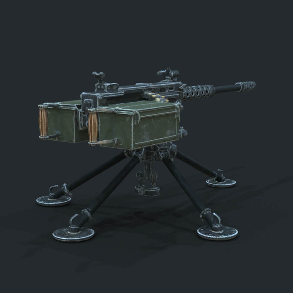 Army US Weapons M2 Machine Guns Daz Content