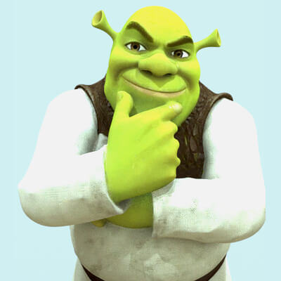Character &quot Shrek &quot Thinker