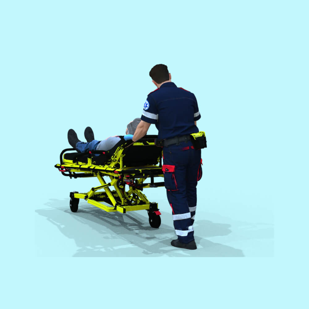 Emergency Nurse Male with Stretcher Daz Content