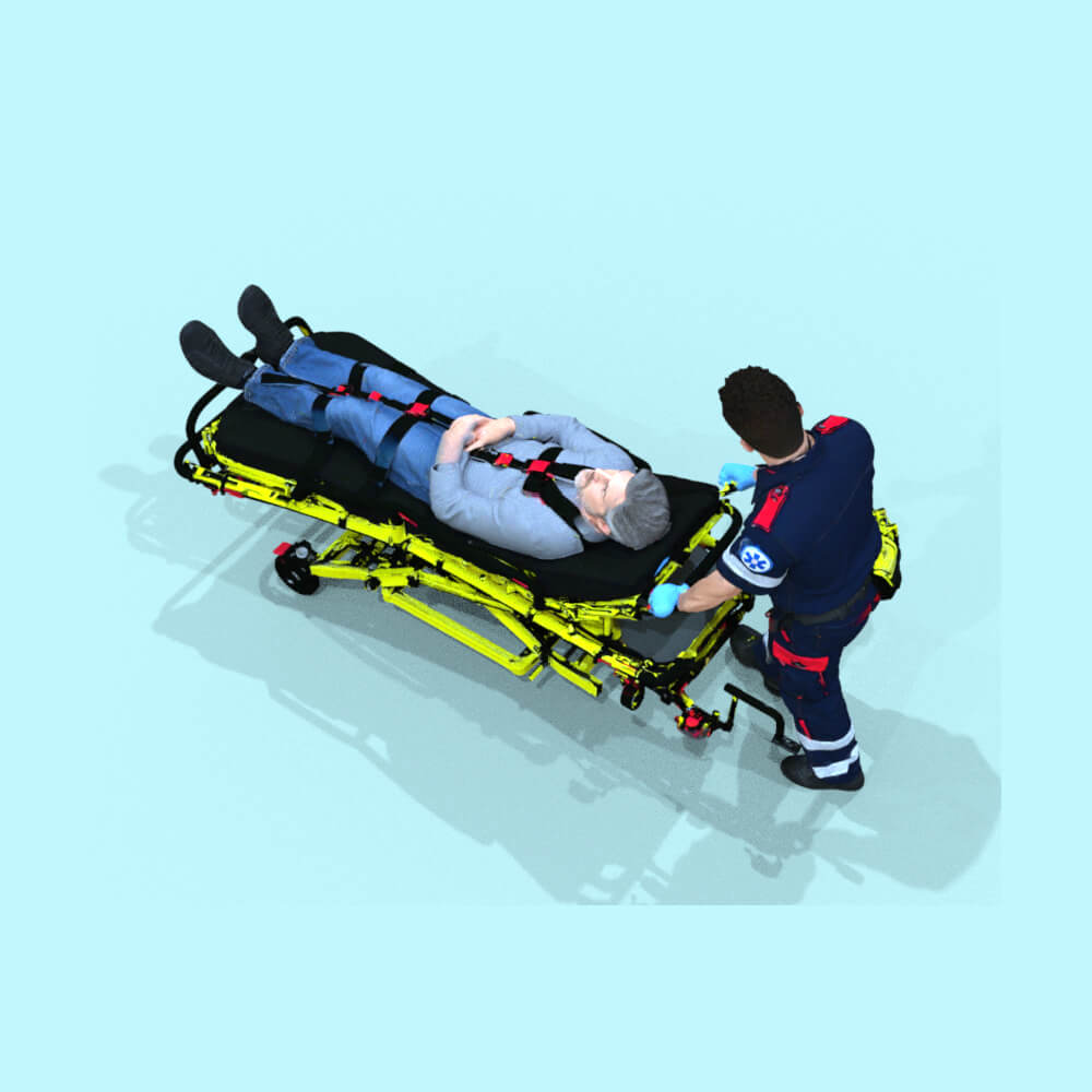 Emergency Nurse Male with Stretcher - Daz Content by MC3D57