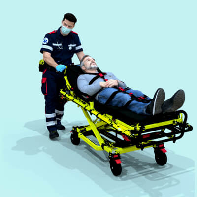 Emergency Nurse Male with Stretcher