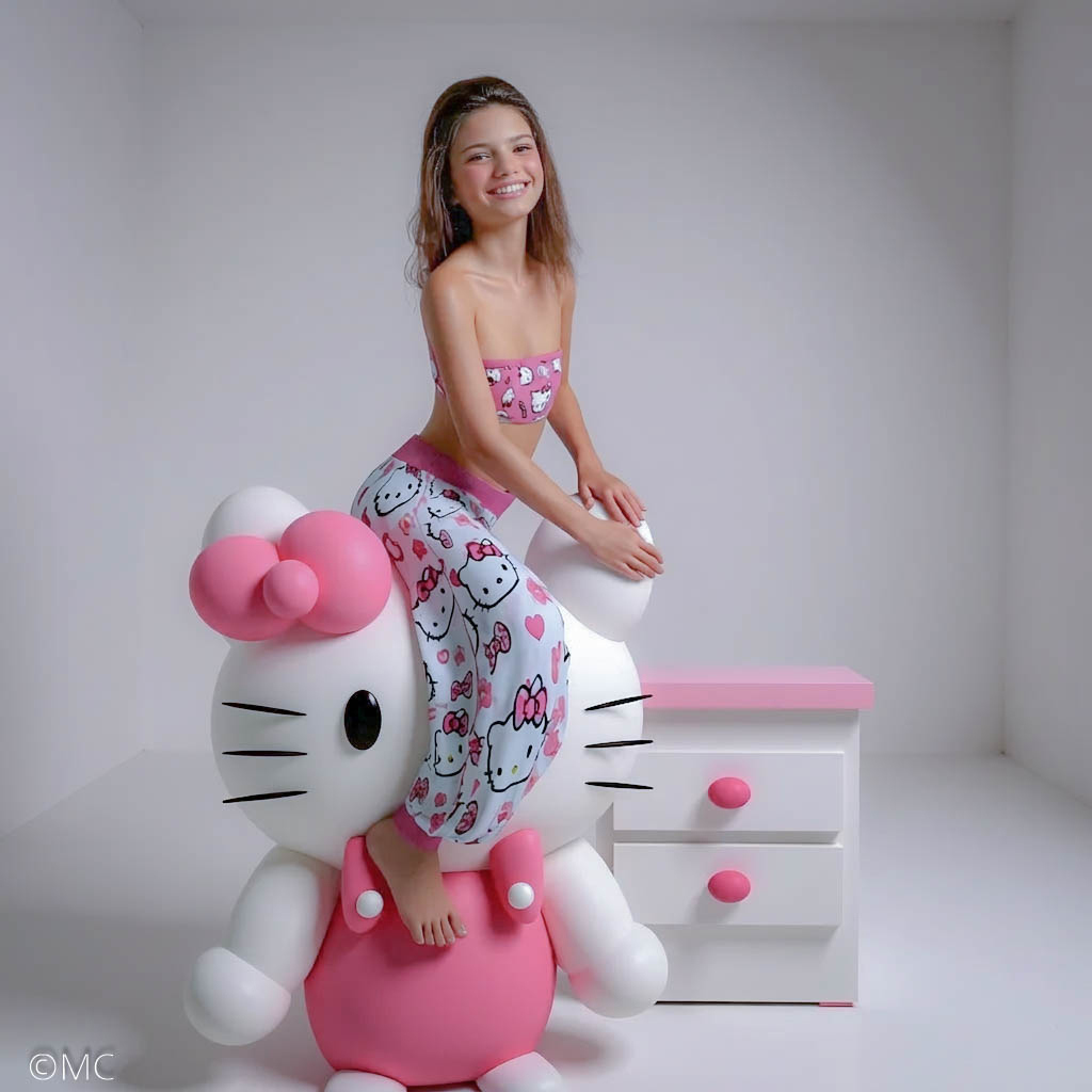 The Character in Hello Kitty 3D Render, Digital Artwork by MC3D57