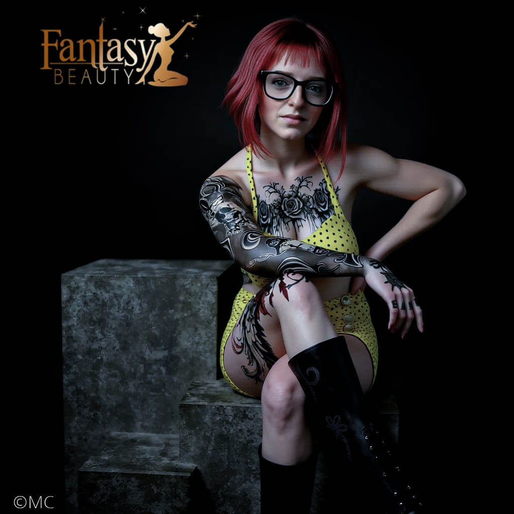 The Character of Fantasy Beauty Red Hair Guitar 3D Render, Digital Artwork by MC3D57