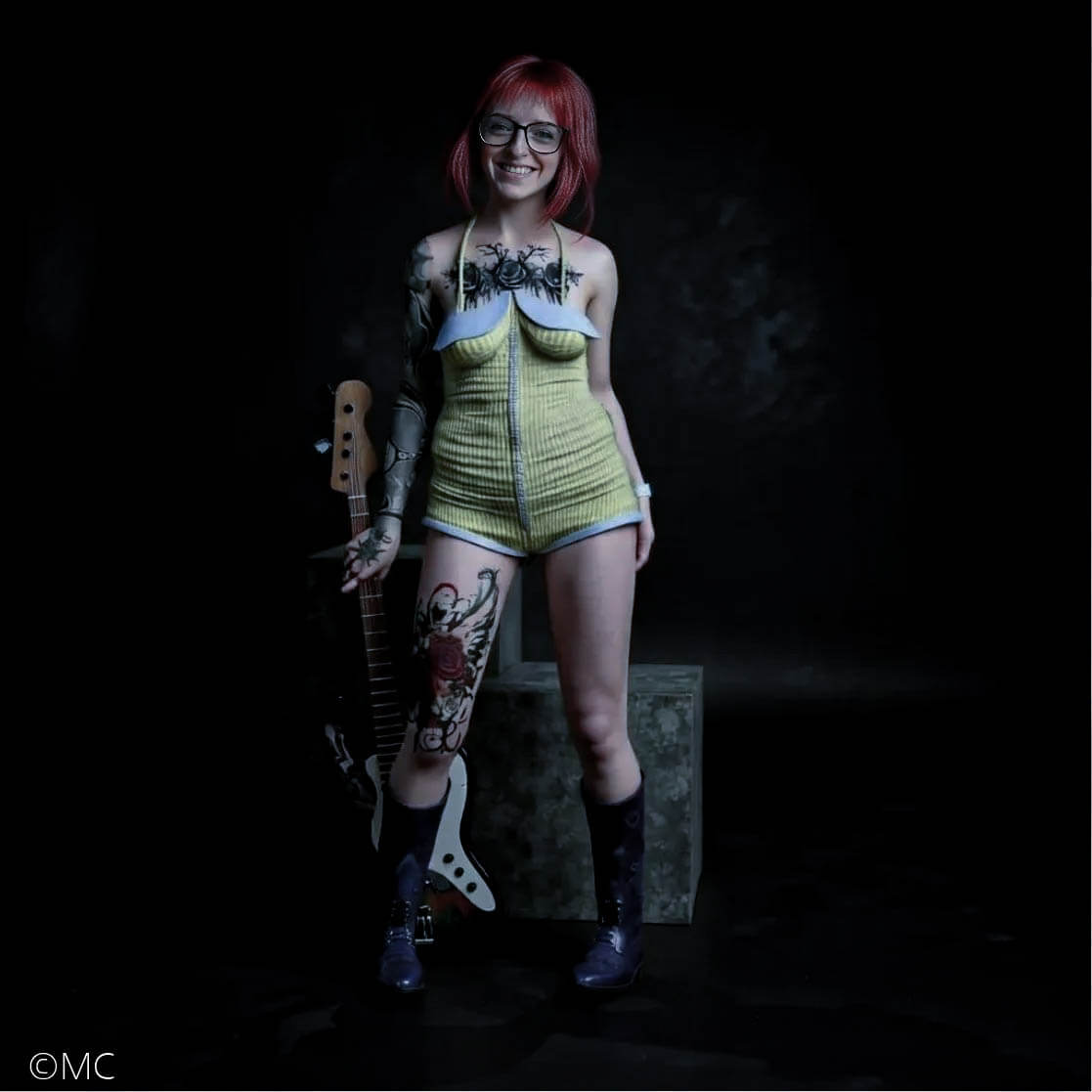 The Character of Fantasy Beauty Red Hair Guitar 3D Render, Digital Artwork by MC3D57