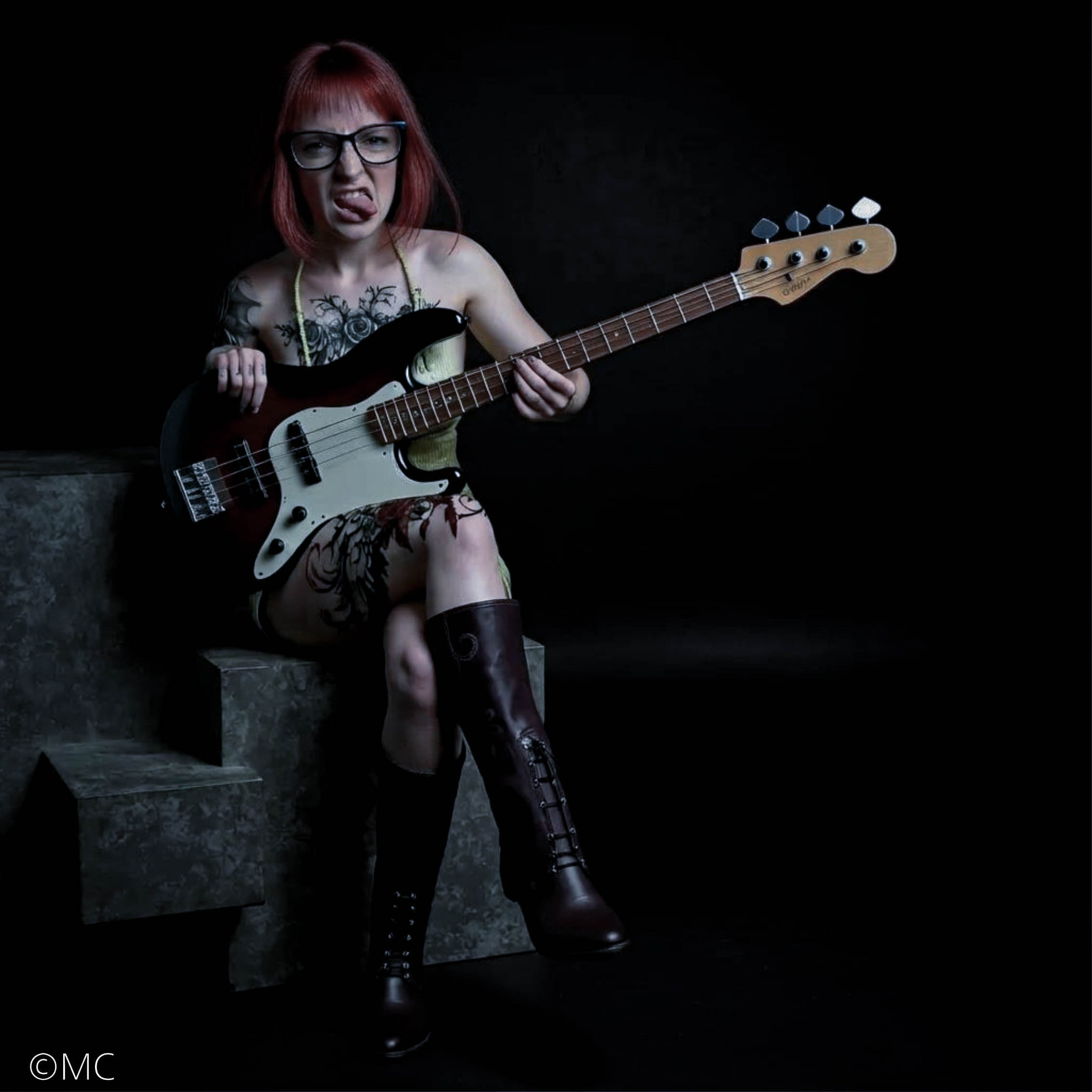 The Character of Fantasy Beauty Red Hair Guitar 3D Render, Digital Artwork by MC3D57