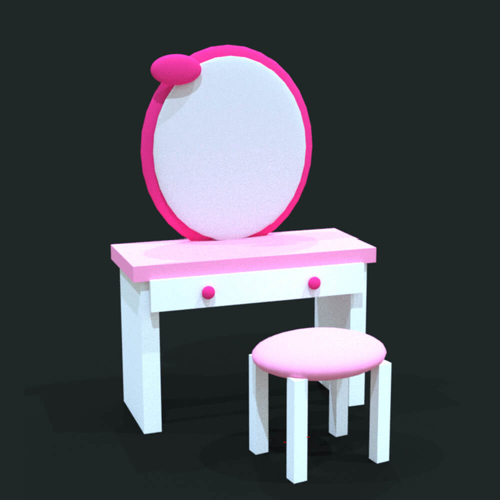 Hello Kitty Dressing and Stool Daz Content