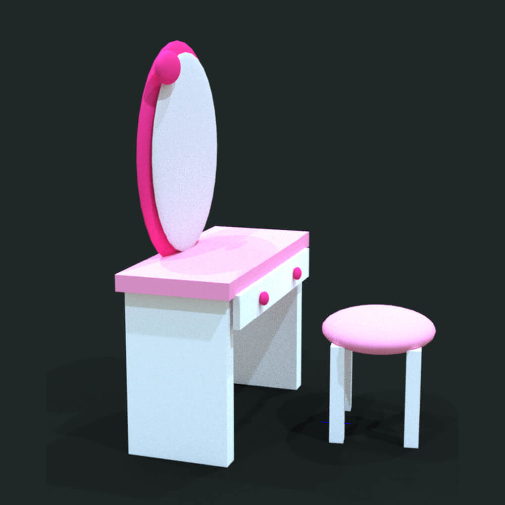 Hello Kitty Dressing and Stool Daz Content