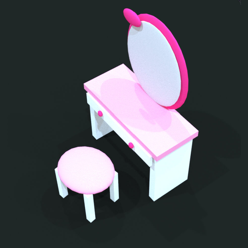 Hello Kitty Dressing and Stool Daz Content