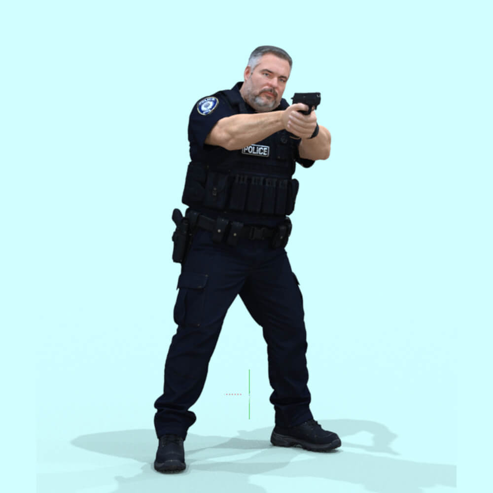 Police Officer with Weapon Daz Content
