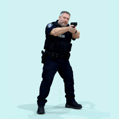Police Officer with Weapon
