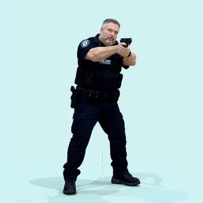 Police Officer with Weapon