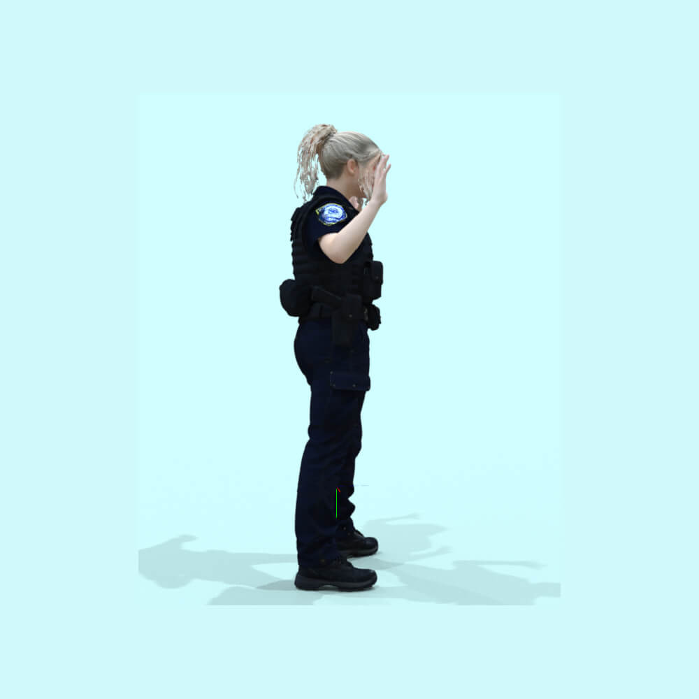 Police Woman Arms Raised Daz Content