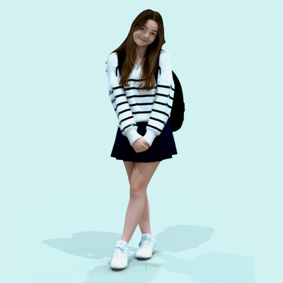 School Student Girl Hair Black