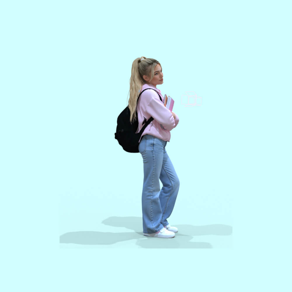 School Student Girl Hair Blonde Daz Content