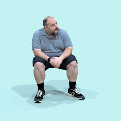 Street Fat Man Sitting Installable Figure