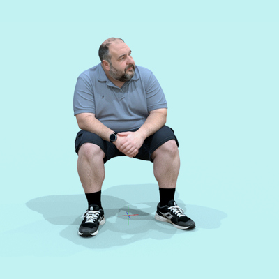 Street Fat Man Sitting Installable Figure