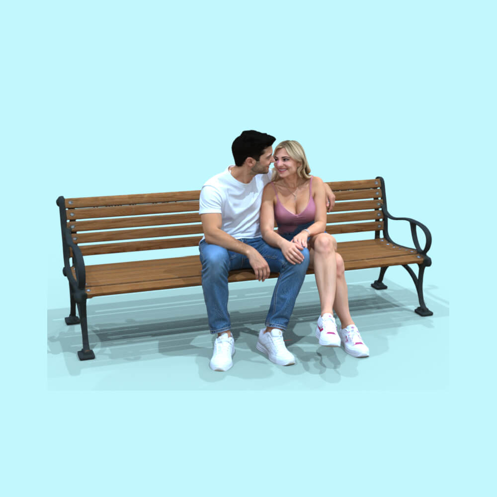 Street-Seated Couple Installable Figure Daz Content