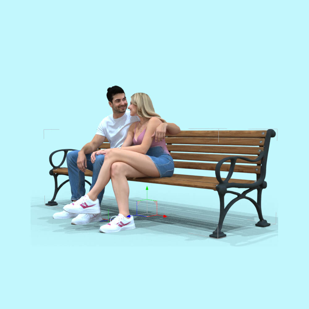 Street-Seated Couple Installable Figure Daz Content