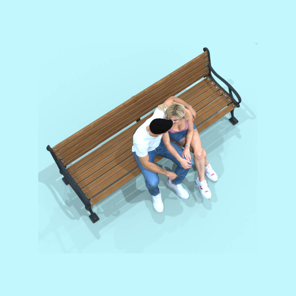 Street-Seated Couple Installable Figure Daz Content