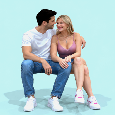 Street-Seated Couple Installable Figure