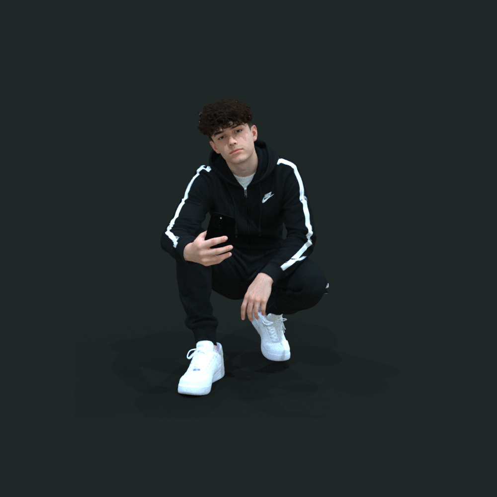 Teenager Stand Boy Jogging Black Daz Content