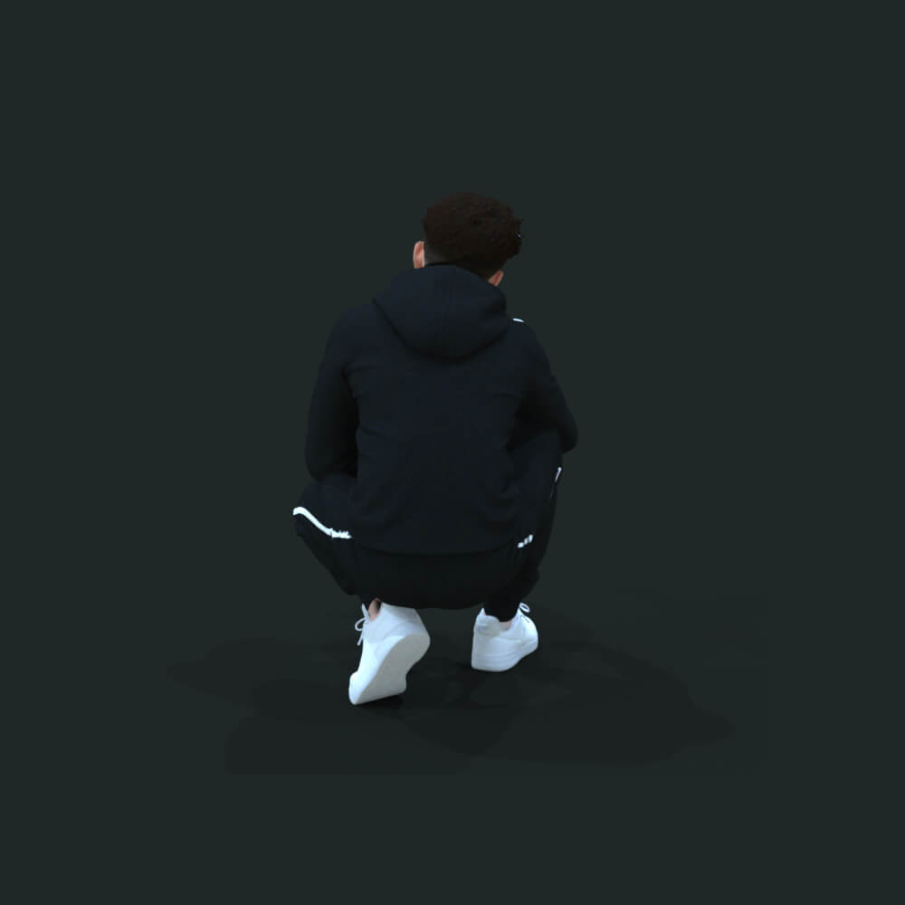 Teenager Stand Boy Jogging Black Daz Content