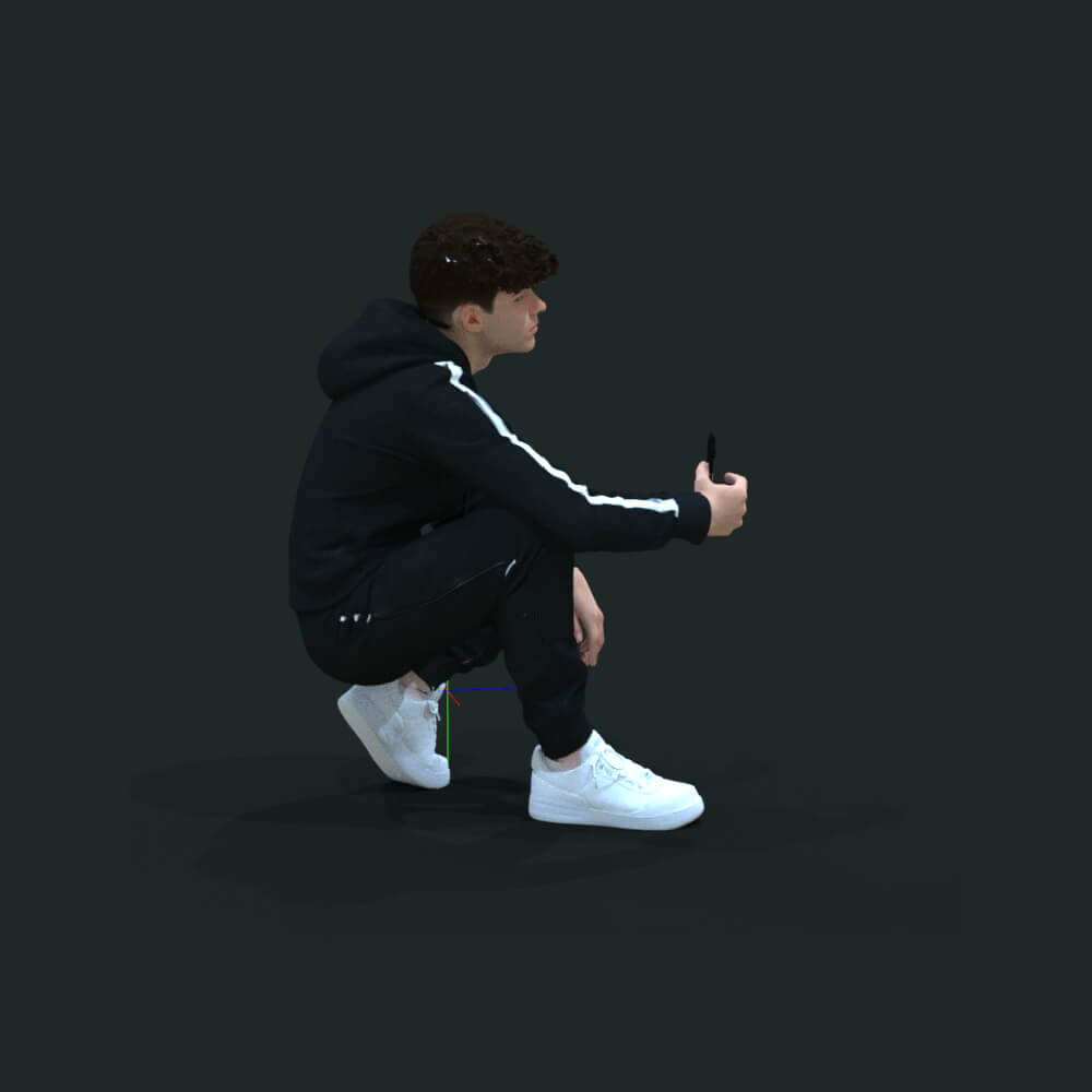 Teenager Stand Boy Jogging Black Daz Content