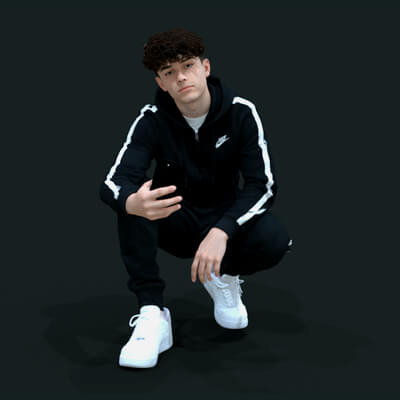 Teenager Stand Boy Jogging Black