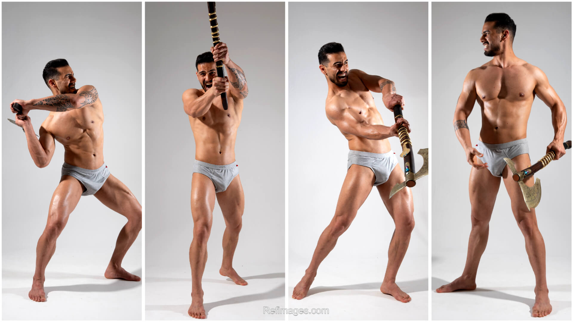 Battlebound 2300 Male and Female Warrior Poses Reference Photo Set