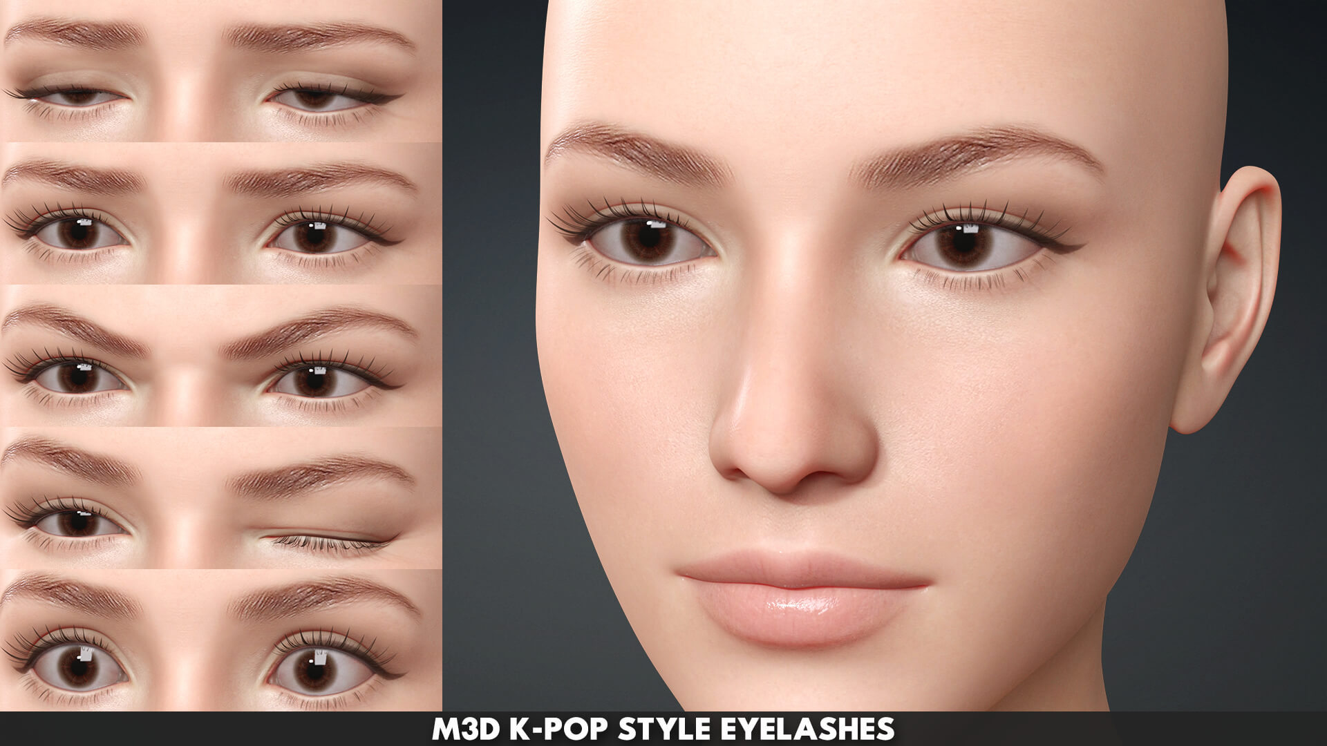 M3D K-POP Style Eyelashes for Genesis 8.1 Female/blender 3D Model