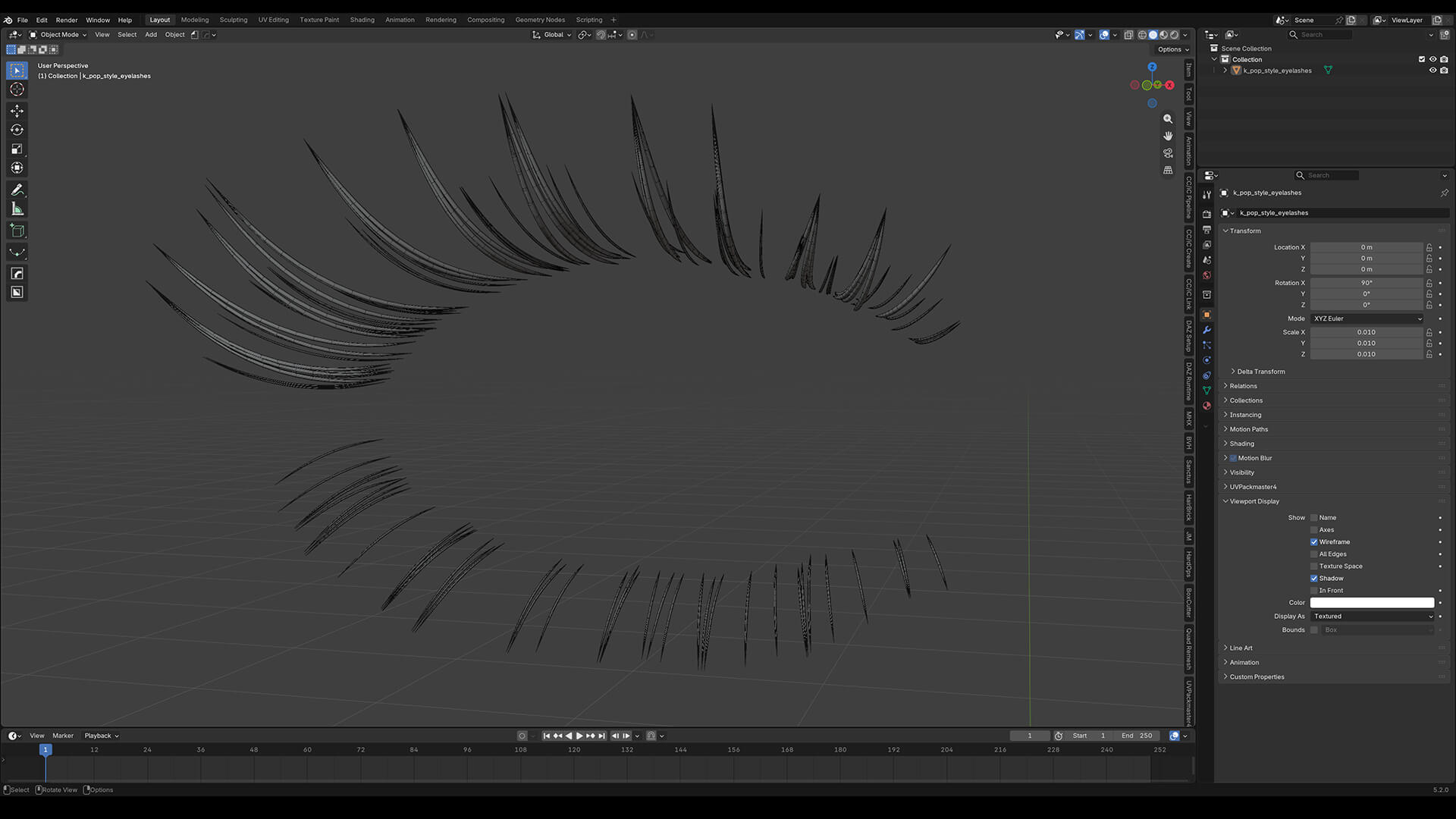 M3D K-POP Style Eyelashes for Genesis 8.1 Female/blender 3D Model