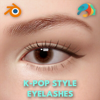 M3D K-POP Style Eyelashes for Genesis 8.1 Female/blender