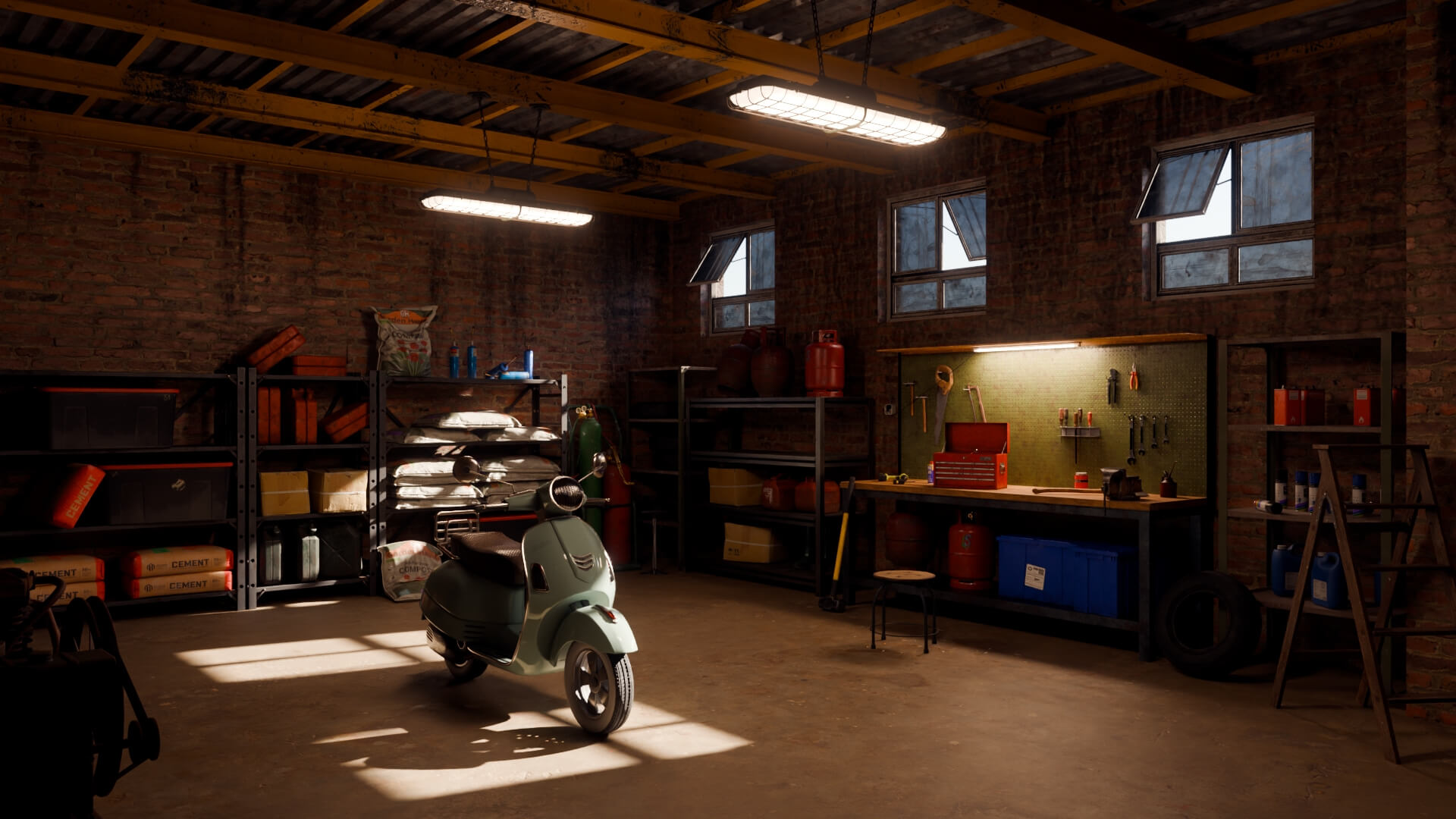 Garage Workshop Environment 3D Model