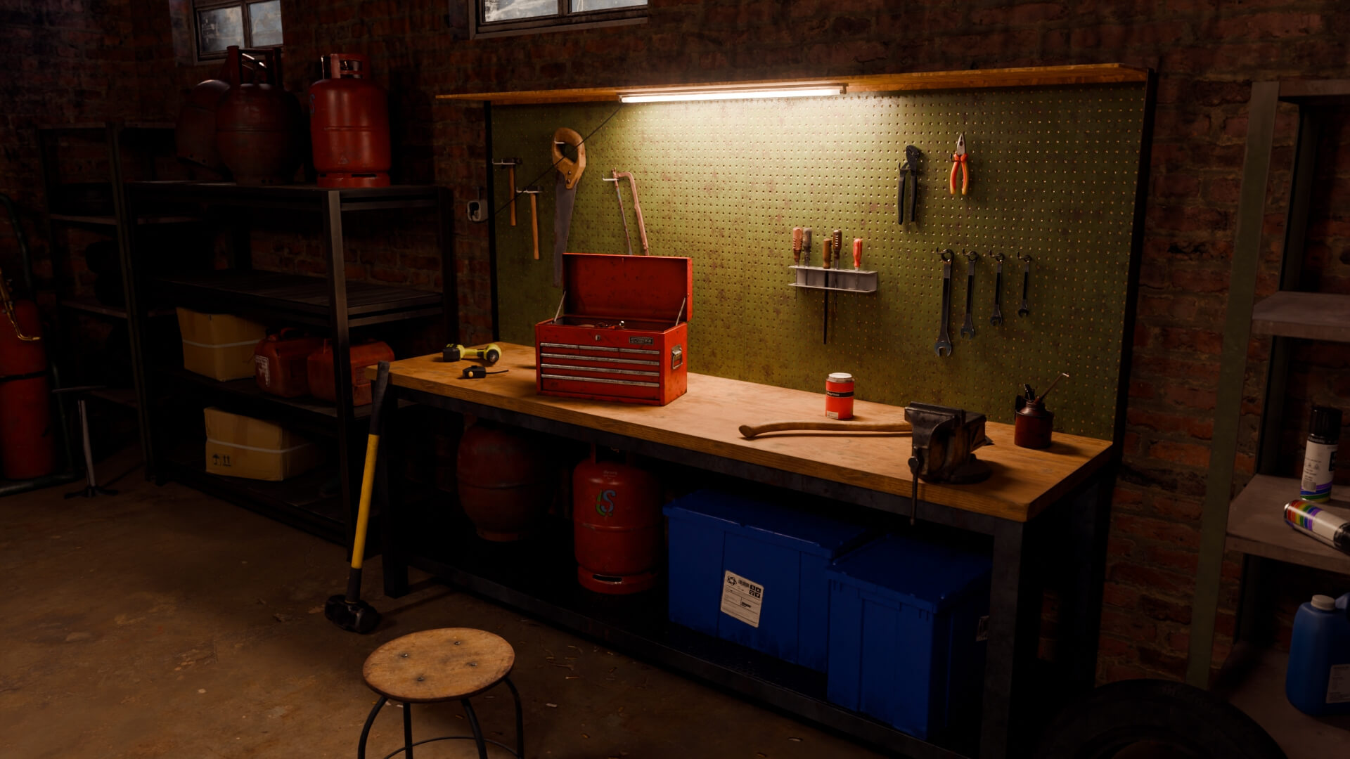 Garage Workshop Environment 3D Model