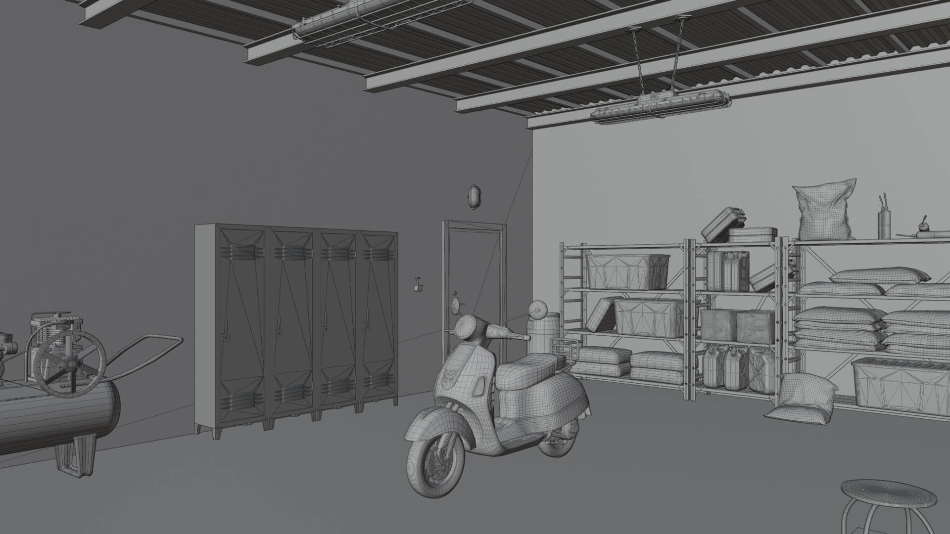Garage Workshop Environment 3D Model