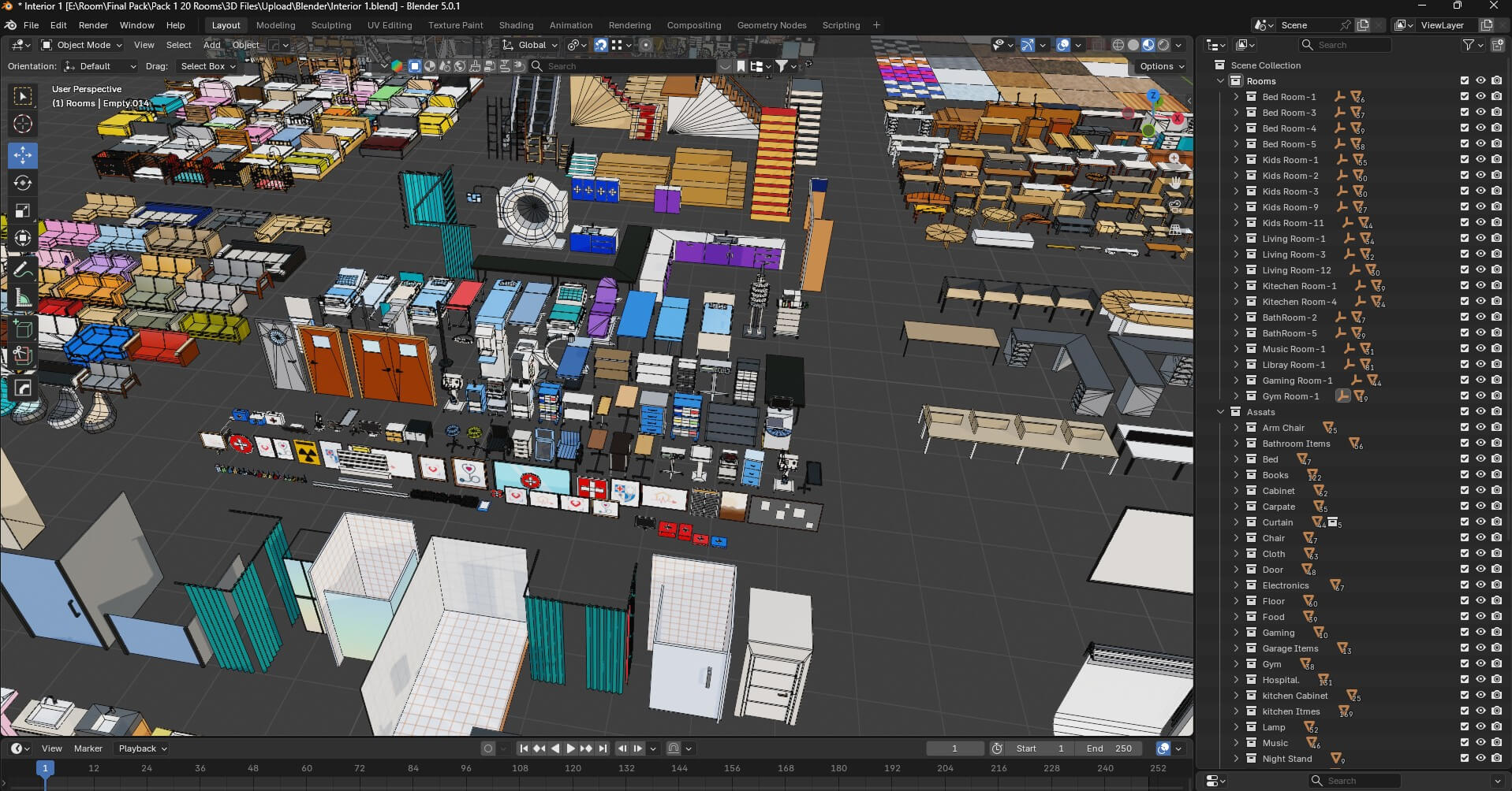Interior 1 Low-Poly 3D Model 3D Model