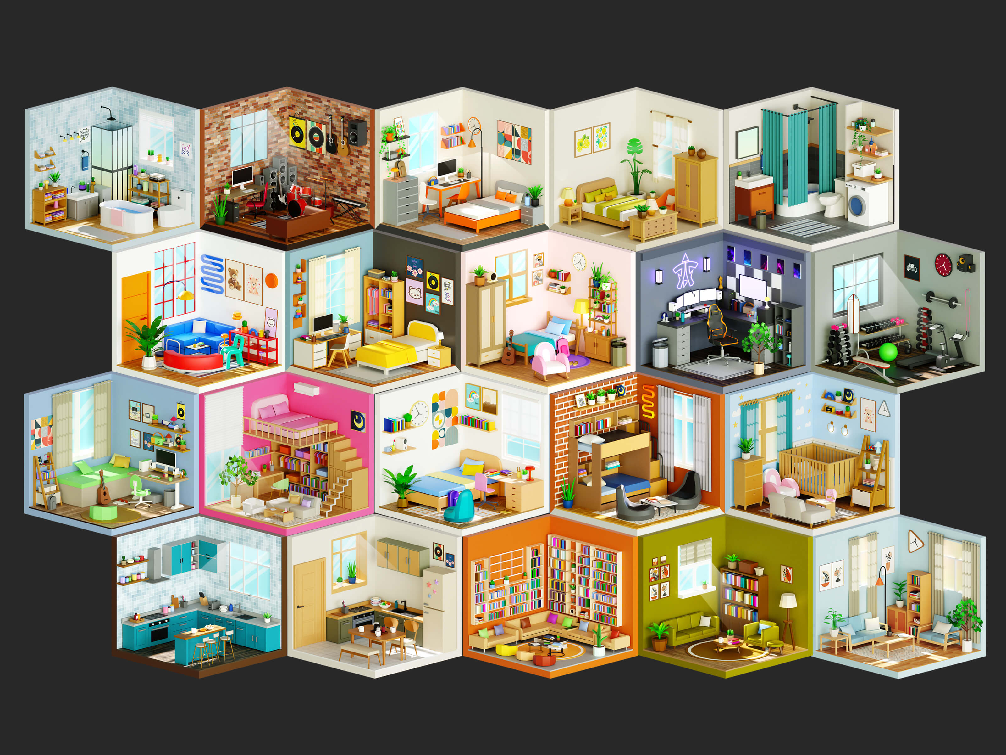 Interior 1 Low-Poly 3D Model 3D Model