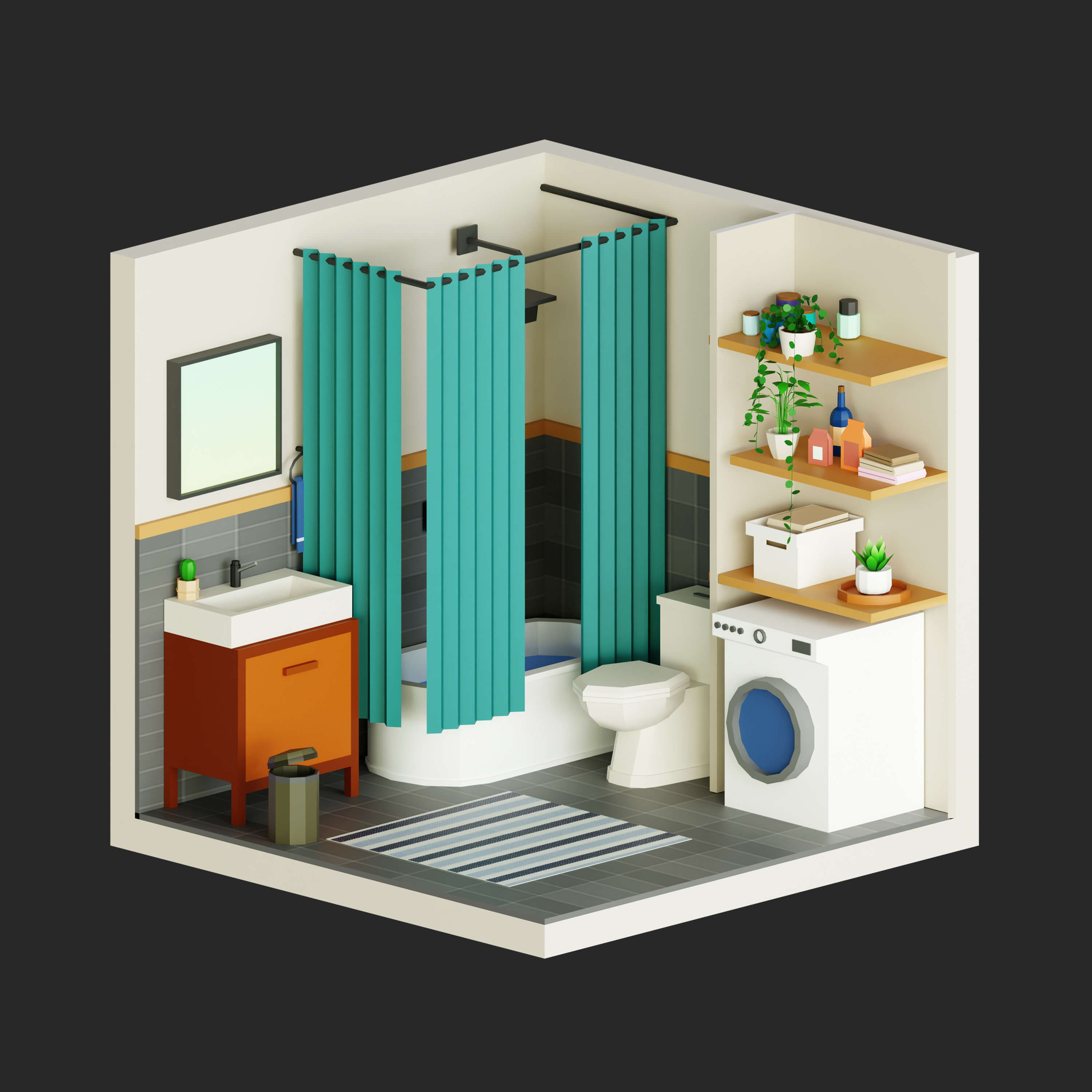 Interior 1 Low-Poly 3D Model 3D Model