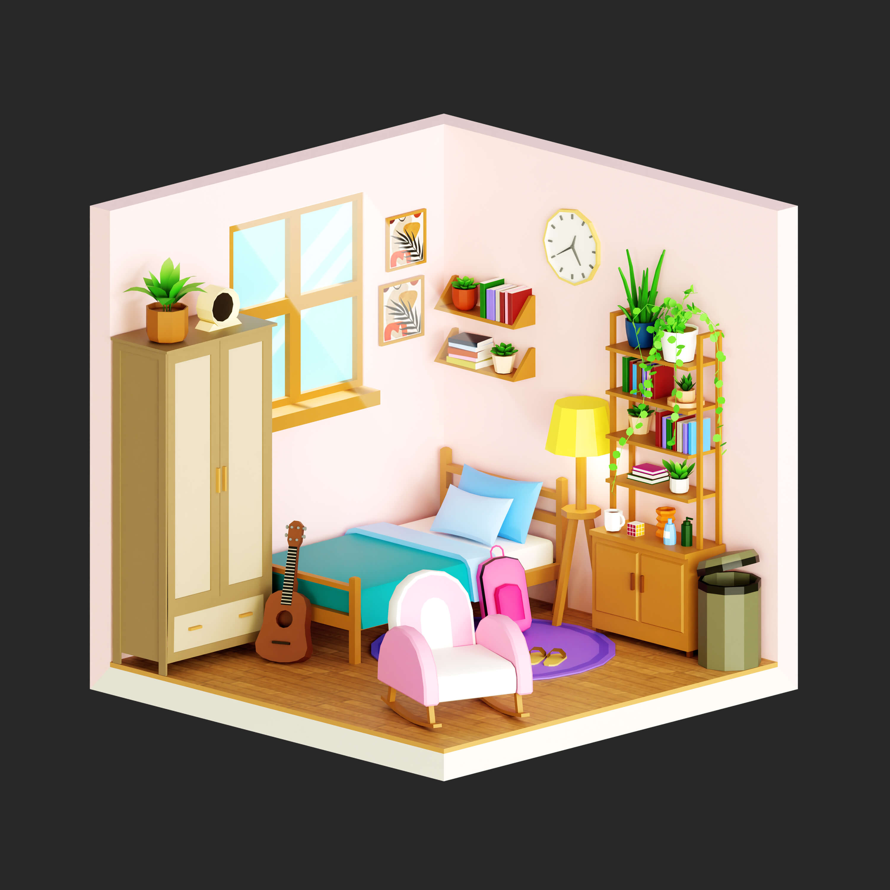 Interior 1 Low-Poly 3D Model 3D Model
