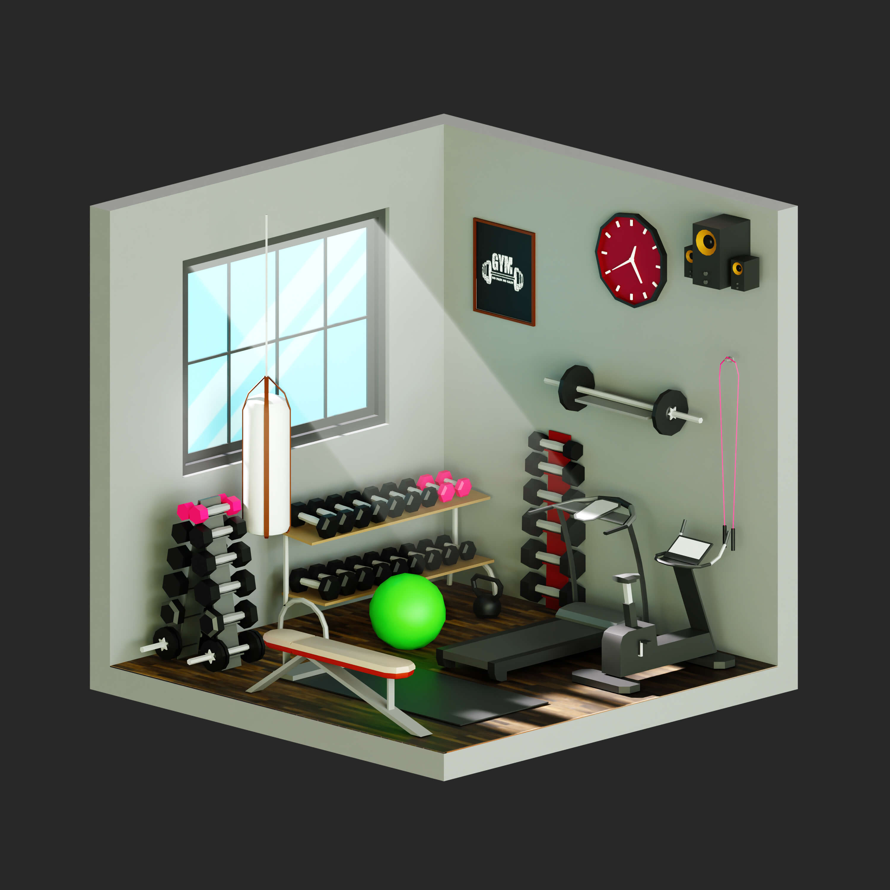 Interior 1 Low-Poly 3D Model 3D Model