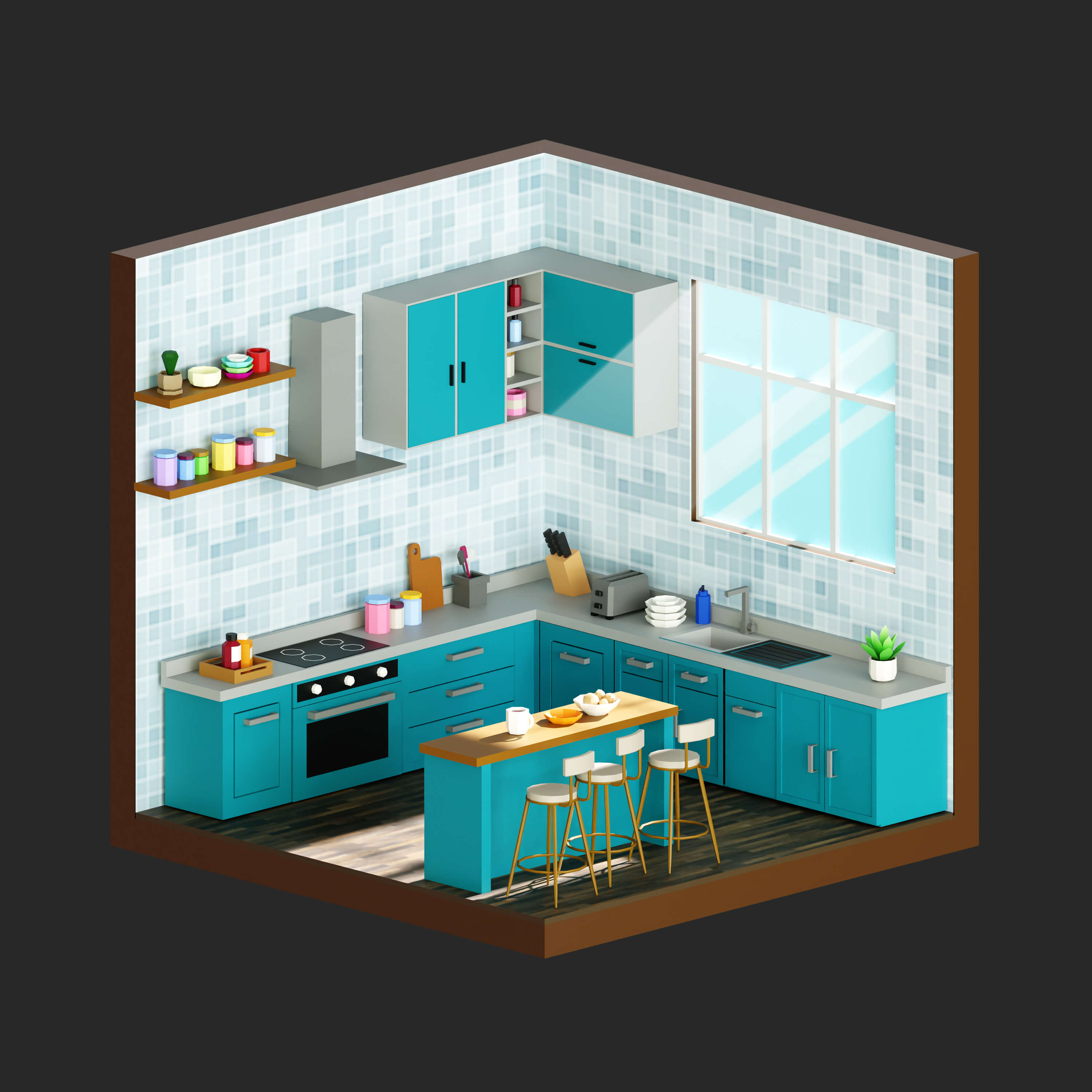 Interior 1 Low-Poly 3D Model 3D Model